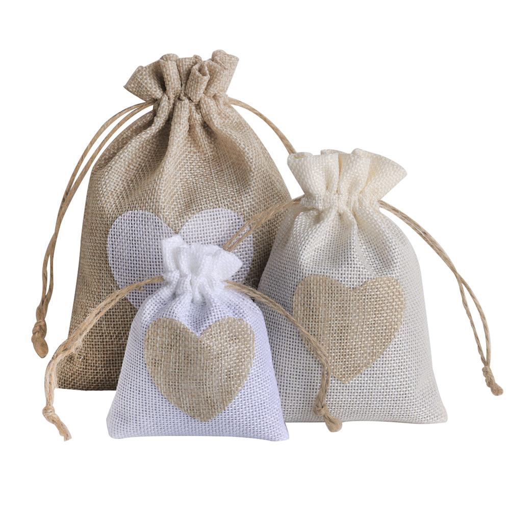 Linen Bag Bulk - Linho Saco De Jóias com Cordão,