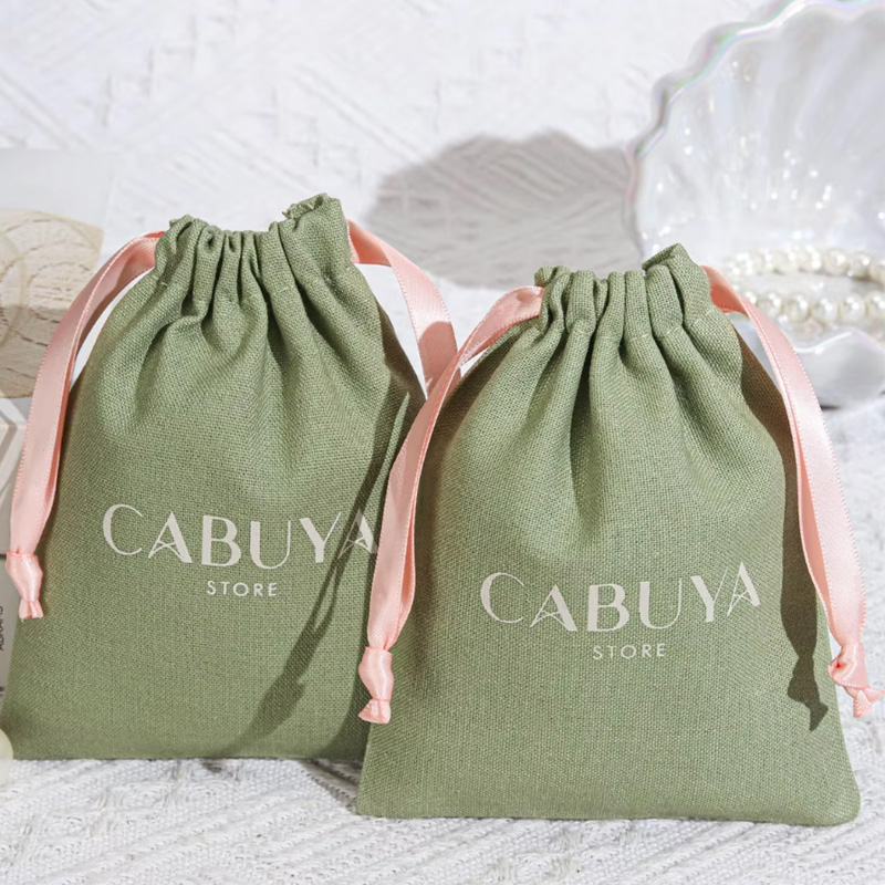 Alta qualidade verde algodão l - Linen Bag Bulk avaliação e preço